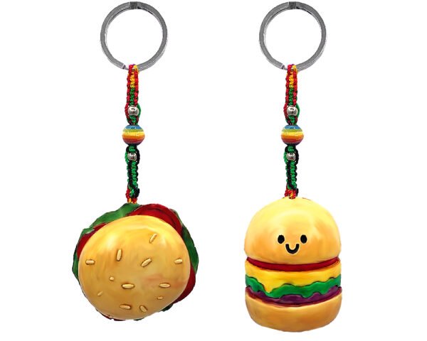 Burger American Food Durepox Resin Figurine Keychain