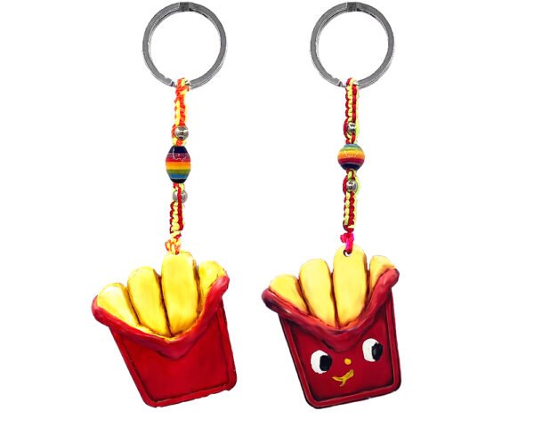 French Fries Food Durepox Resin Figurine Keychain