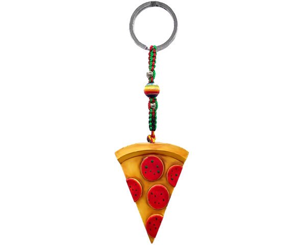 Pizza Slice Food Durepox Resin Figurine Keychain